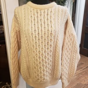 Blarney Woolen Mills Cream Crew Neck Sweater